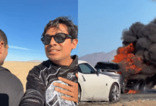 Se incendia camioneta de Pepe y Teo en el desierto; Ricardo Peralta y César Doroteo resultan ilesos