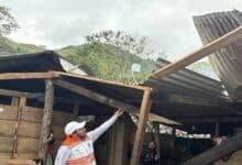 Deslaves y comunidades incomunicadas deja el Frente Frío 41 en Chiapas. Foto: cortesía Protección Civil.