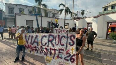 Migrantes realizan Viacrucis en Tapachula