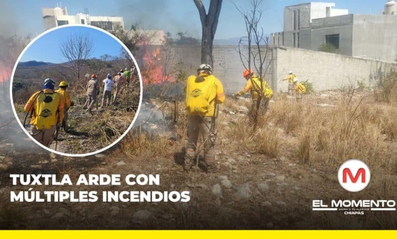 Tuxtla arde con múltiples incendios