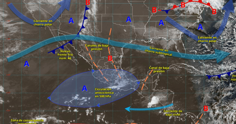 Lluvias fuertes y rachas de viento afectarán al centro, sur y sureste de México