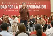 Eduardo Ramírez participa en reunión de trabajo con el Consejo Estatal de Morena en Chiapas (Foto de cortesía)