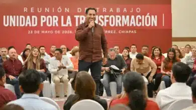 Eduardo Ramírez participa en reunión de trabajo con el Consejo Estatal de Morena en Chiapas (Foto de cortesía)