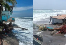 Mar de fondo en las costas de Chiapas (Foto de Protección Civil)