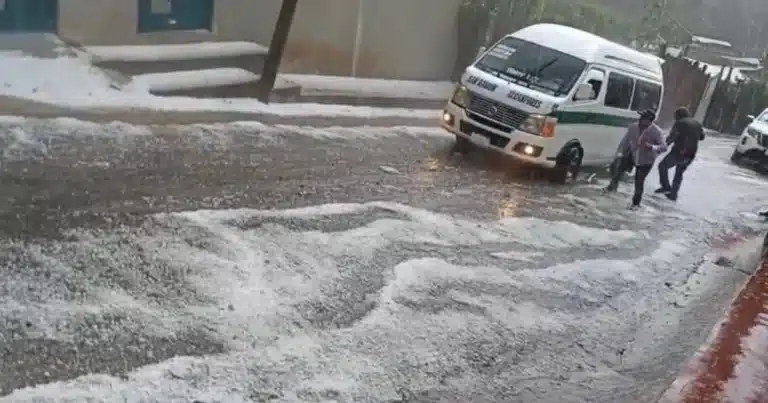 Intensa granizada se registra en la región de los Altos de Chiapas