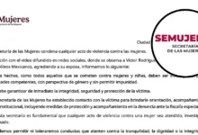 La Secretaría de las Mujeres condena cualquier acto de violencia contra las mujeres.