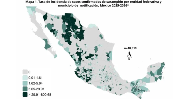 chiapas, tercer estado con más casos de sarampión en 2026