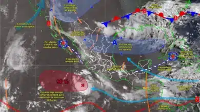 Pronóstico del clima: fuerte lluvias por circulaciones ciclónicas y canales de baja presión (Imagen de Conagua)