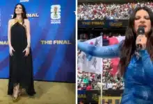 laura pausini emociona en la ceremonia de clausura del mundial 2026 junto a robbie williams y nicole scherzinger