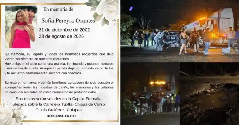 fallece sofía pereyra orantes tras fatal accidente en la carretera ocozocoautla villaflores