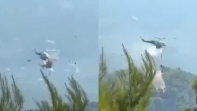 Captan choque de helicópteros en Grecia: dos muertos y dos heridos (Fotos de redes sociales)