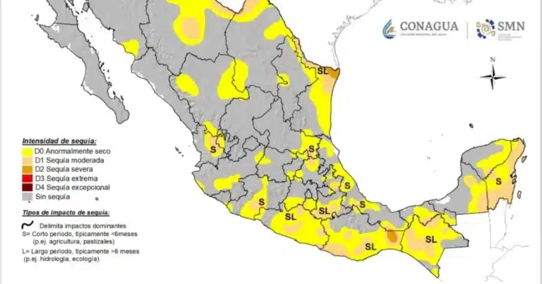 Sequía golpea al campo de Chiapas: 52 municipios afectados (Imagen de Conagua)
