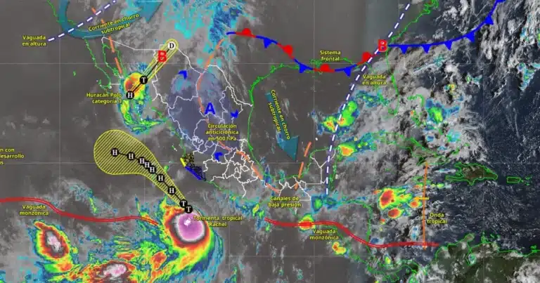 clima en méxico hoy huracán polo entra a sonora
