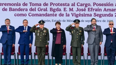 delfina gómez atestigua toma de protesta de josé amancio gonzález como comandante de la 22a zona militar
