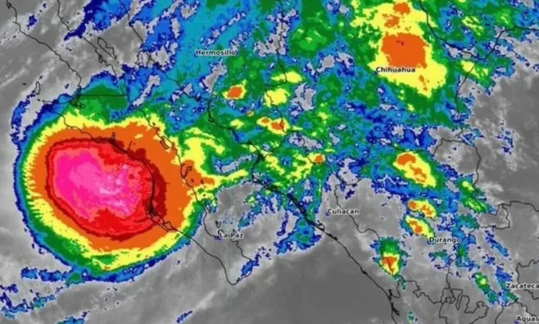 Huracán Polo llega a Baja California Sur con lluvias y vientos de categoría 3 (Imagen de Conagua)