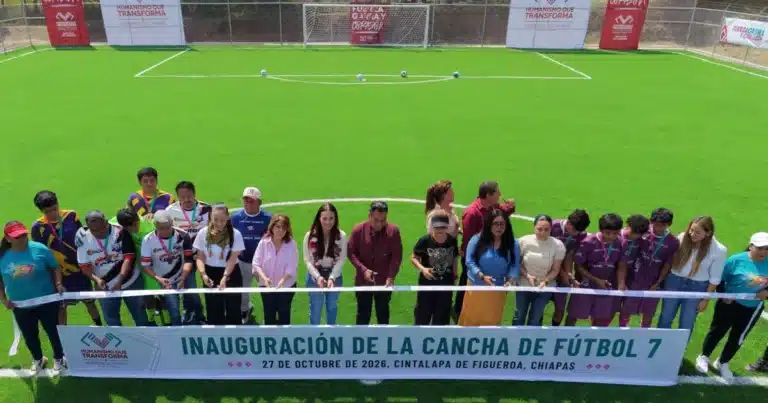 Gobierno de Eduardo Ramírez inaugura cancha de futbol 7 en Jornada de Prevención Social