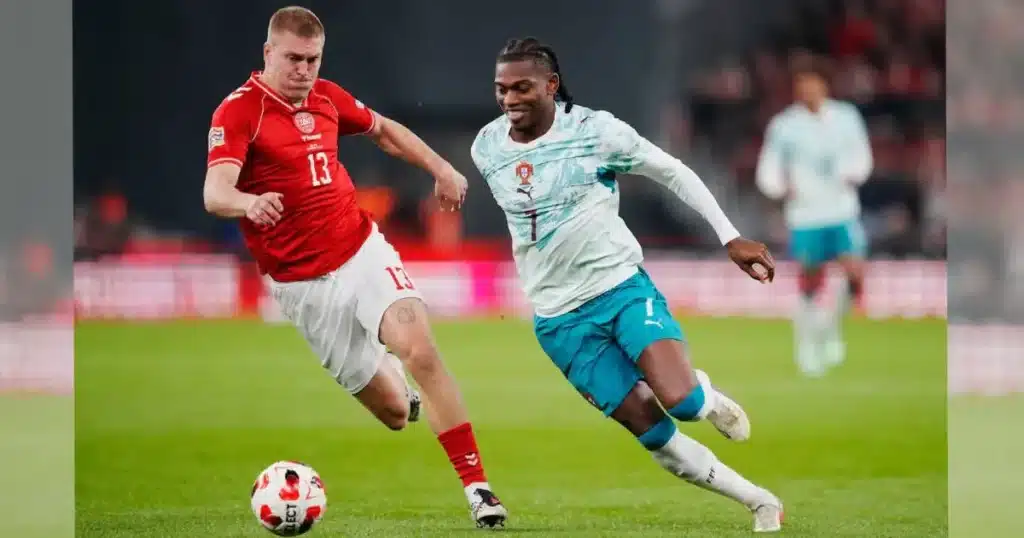 Dinamarca 2-4 Portugal Rafael Leão toma el número 7 de Cristiano Ronaldo