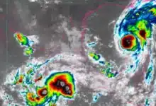 Huracán Isaias y tormenta tropical Simón rumbo a las costas, lluvias torrenciales (Imagen de Conagua)