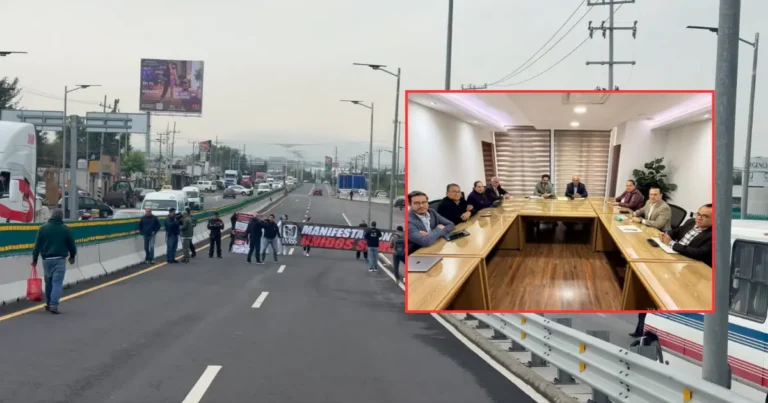 Bloqueo de la México-Pachuca (Fotos de internet)