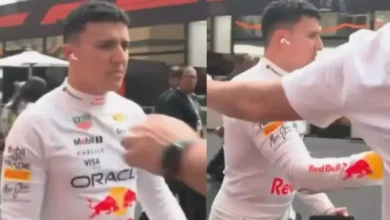 isack hadjar empuja a aficionado mexicano en el paddock del gp de méxico 2026